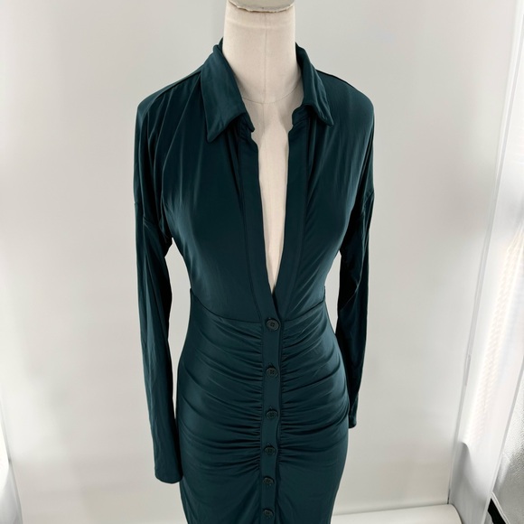 New! Remi x Revolve Claudia Button Maxi Dress in Dark Teal Size Small - Picture 5 of 8